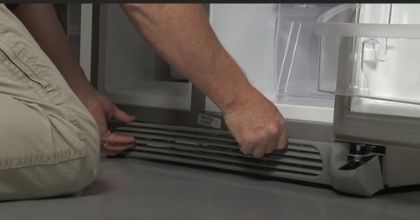 Realigning the grill of fridge